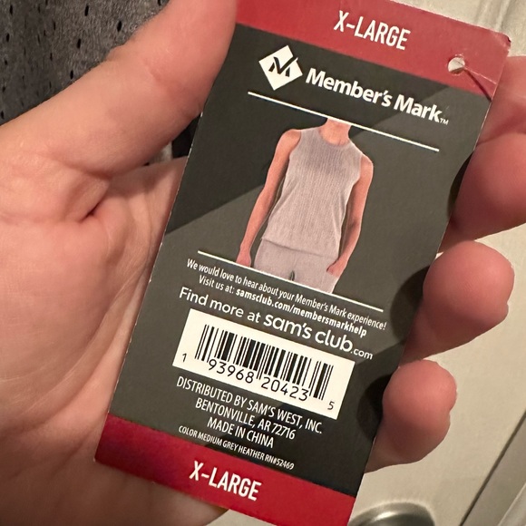 Member’s Mark Gray Everyday Perforated Tank Top XL - Picture 4 of 4